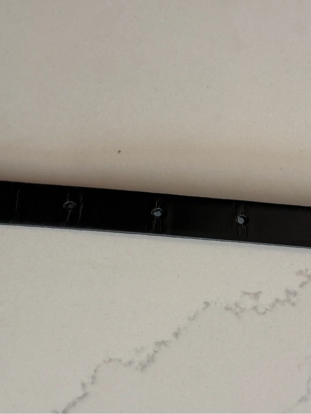 J.Crew Skinny Italian Leather Belt Black Gold Buckle Medium - Picture 6 of 9